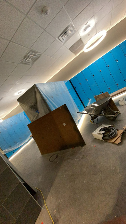 Locker room tenant improvement project in progress